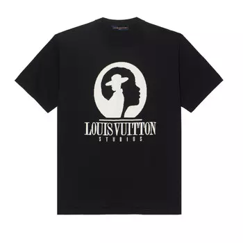 Короткий рукав, хлопок, интарсия, круглый вырез Louis Vuitton, темно-серый