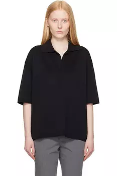 Короткий рукав поло Ami Paris, черный