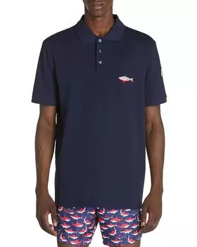 Короткий рукав Поло Рубашка Moncler, синий