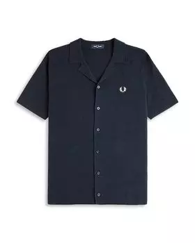 Короткий рукав, рубашка кэмп Fred Perry, синий