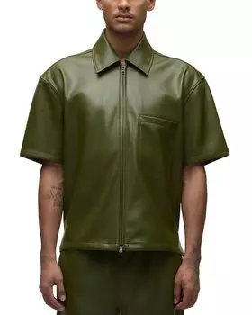 Короткий рукав, рубашка на молнии Hudson, зеленый