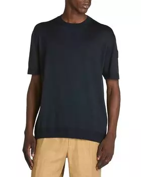 Короткий рукав свитер-футболка Moncler, синий