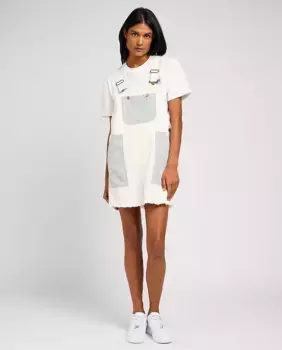 Короткий сарафан с контрастными аппликациями Lee, белый