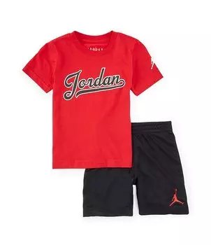Короткий сетчатый комплект Jordan Little Boys 2T-7 с короткими рукавами MJ Flight MVP, черный