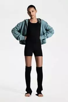Короткий спортивный комбинезон из материала DryMove H&M, черный