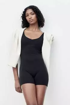 Короткий спортивный комбинезон из софтмува H&M, черный