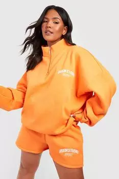 Короткий спортивный костюм dsgn studio с вышивкой на половинной молнии Boohoo, оранжевый