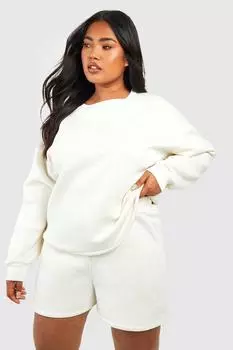 Короткий спортивный костюм plus dsgn studio circle Boohoo, экру