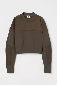 Короткий свитер H&amp;M, хаки зеленый