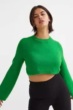 Короткий свитер H&amp;M, зеленый