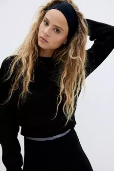 Короткий свитер H&M, черный