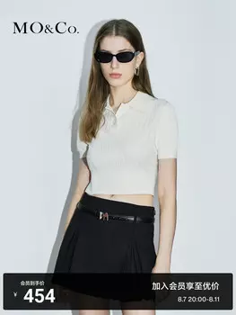 Короткий свитер Moco с воротником-поло, светло-зеленый