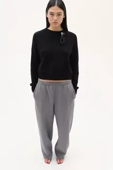 Короткий свитер тонкой вязки H&M, черный