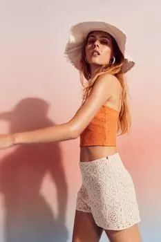 Короткий топ-бандо из джерси H&amp;M, апельсин