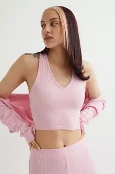 Короткий топ без рукавов H&amp;M, розовый