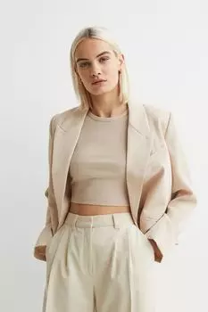 Короткий топ без рукавов H&amp;M, светло-бежевый