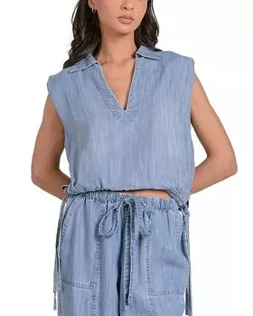 Короткий топ Elan, синий