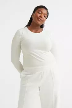 Короткий топ из джерси H&amp;M, белый