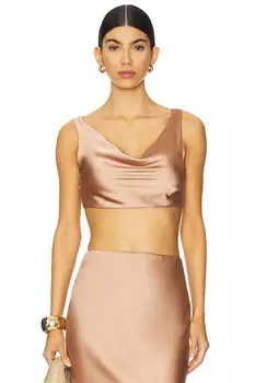 Короткий топ Maria от Norma Kamali, cappuccino