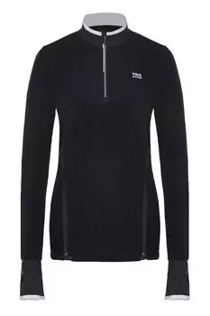 Короткий топ на молнии с прямым воротником для бега Tao, черный