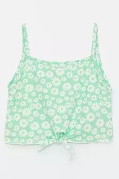 Короткий топ с цветочным принтом Lc Waikiki, зеленый