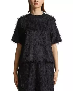 Короткий топ с кружевной отделкой Peserico, синий