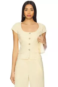 Короткий топ с рукавами kya Amanda Uprichard, cornsilk