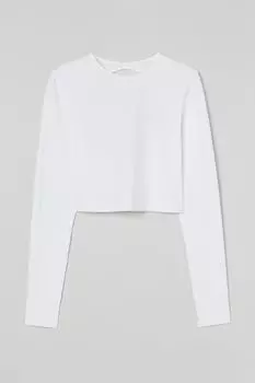 Короткий топ с вырезами H&amp;M, белый