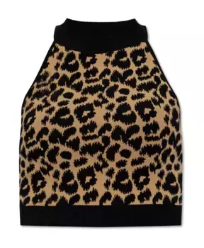 Короткий топ с животным мотивом "тенна" Max Mara, коричневый