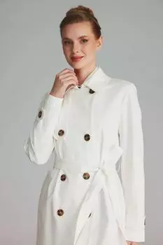 Короткий тренч Gusto, белый