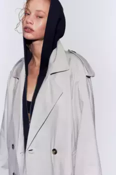 Короткий тренч H&M, бежевый