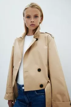 Короткий тренч H&M, бежевый