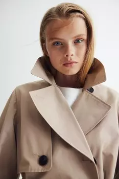 Короткий тренч H&M, бежевый