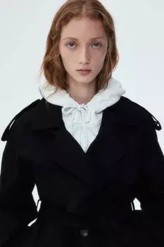 Короткий тренч H&M, черный
