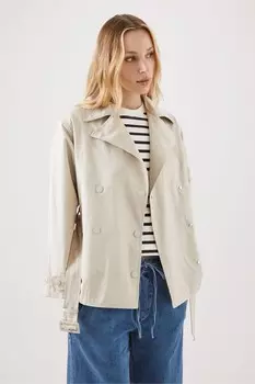 Короткий тренч Kristian Kaldtvaer, серый