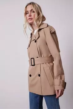 Короткий тренч Mint Velvet, коричневый