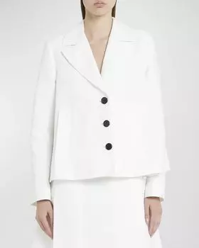 Короткий тренч с перевернутой складкой Marni, цвет Lilywhite