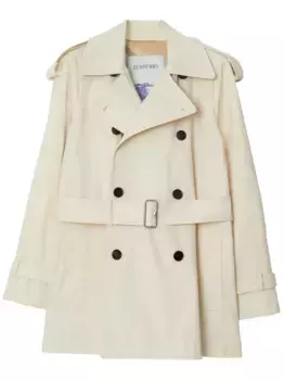 Короткий тренч с поясом BURBERRY, нейтральный