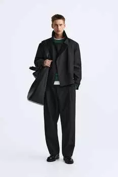 Короткий тренч ZARA, черный