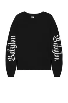 Короткий трикотажный свитер Babylon, black