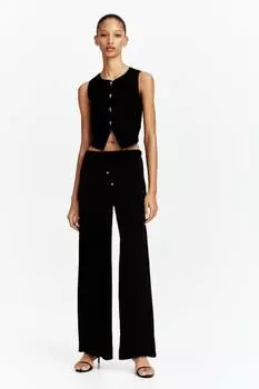 Короткий трикотажный жилет H&M, черный