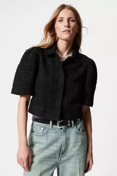 Короткий твидовый пиджак & Other Stories, черный