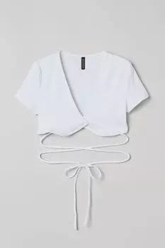 Короткий верх-конверт H&amp;M, белый