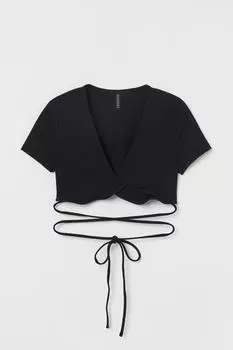 Короткий верх-конверт H&amp;M, черный