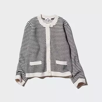 Короткий вязаный кардиган Uniqlo, темно-синий