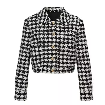 Короткий жакет Deep Breath ломаную клетку, зеленая клетка