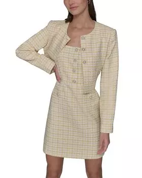 Короткий жакет из букле твида KARL LAGERFELD PARIS, желтый