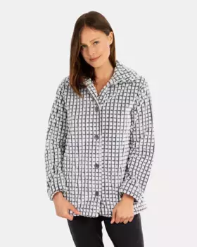 Короткий женский халат на пуговицах Massana, серый