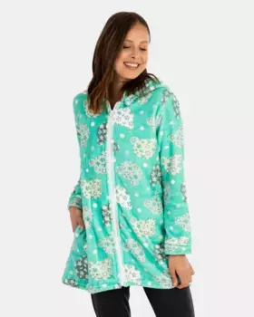 Короткий женский халат на пуговицах Massana, зеленый