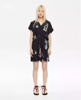 Короткий женский комбинезон с принтом Bimba y Lola, черный